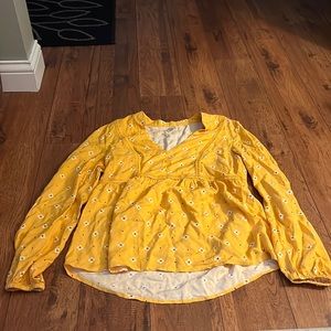 Yellow with White Flowered small shirt